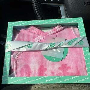 Noomie Pink Tie-Dye Baby Onesie